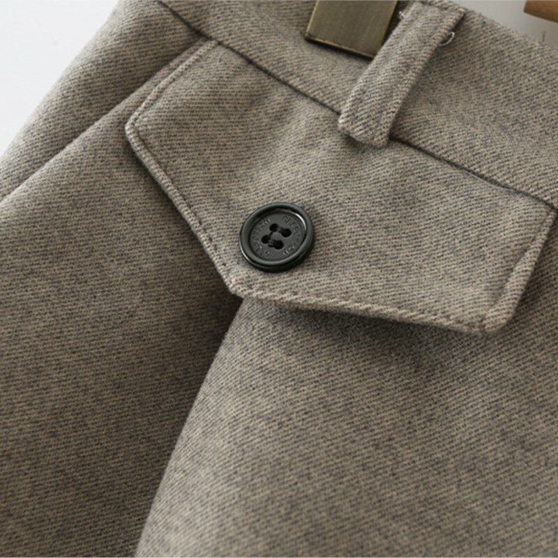 Pantalones cortos de lana para mujer, ropa de talla grande, bota holgada de pierna ancha y cintura alta, invierno, 2021