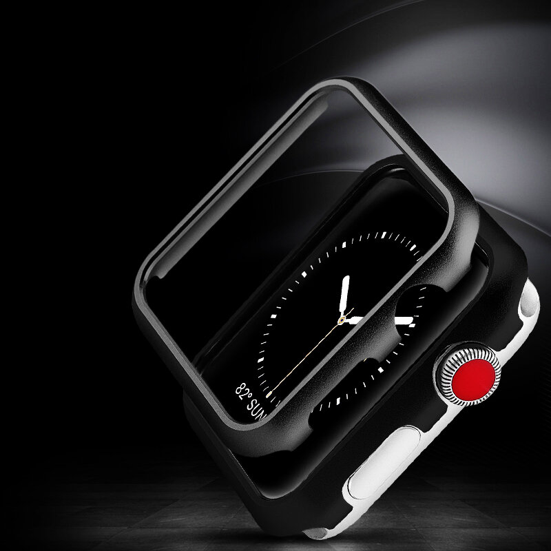 Capa protetora para apple watch 7/se/6/5/4/3/2 44mm 40mm 42mm 38mm 45mm 41mm iwatch caso escudo de metal anti-risco metal quadro