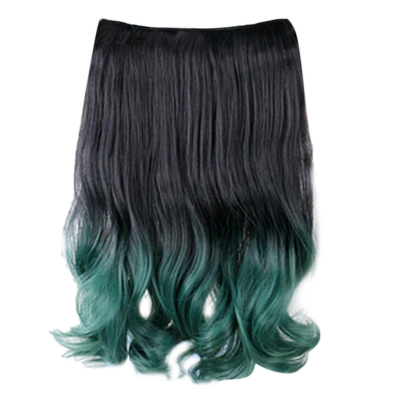 20inchens gradiente cor sexy feminino menina peruca longa ondulado encaracolado sintético moda peruca quente microvolume para europeu e americano peruca