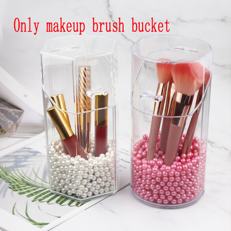 Acrylic Makeup Brush Holder Makeup Organizer Cosmetic Holder Lipstick Pencil Storage Container Transparent Storage Box Holder