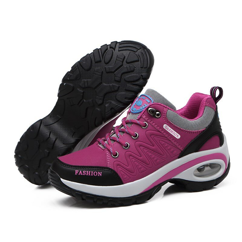 Zapatillas deportivas con cámara de aire para mujer, zapatos informales con plataforma alta, transpirables, para caminar