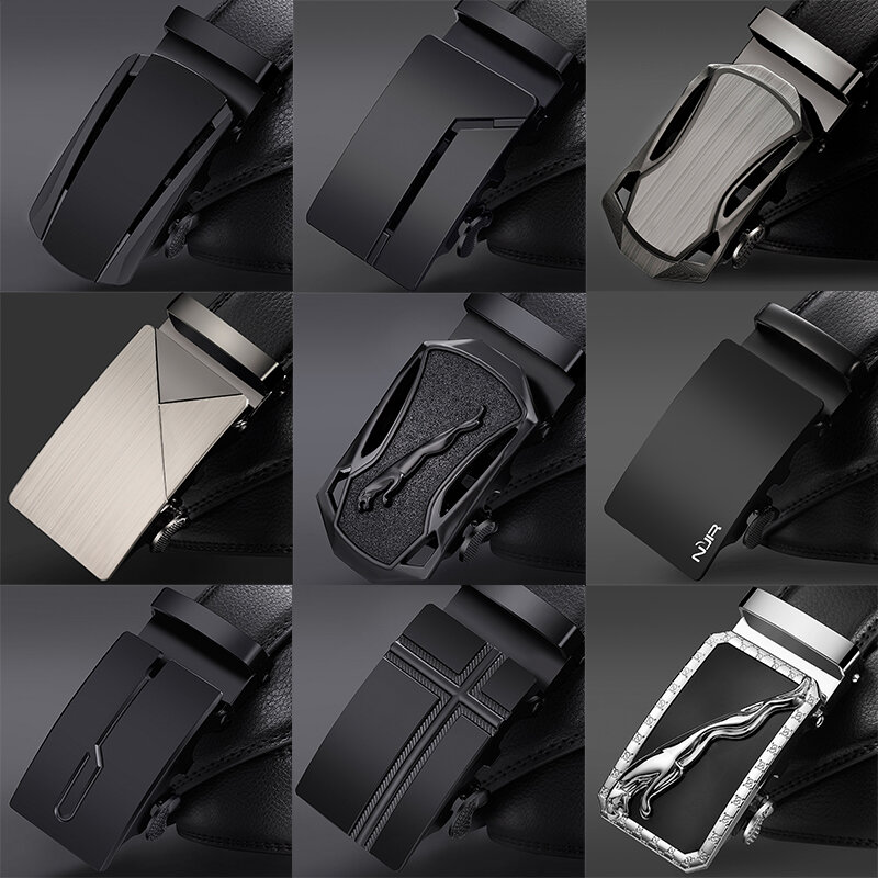 JIFANPAUL-Cinturón de cuero con hebilla automática para hombre, diseño de lujo, clásico, de la mejor marca, ZDC17