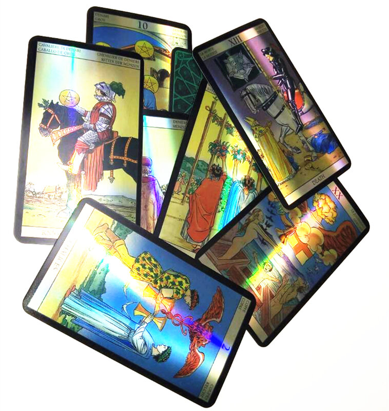 2020 novo tarô holográfico tarô jogo de tarô leia destino tarô cartão nova visão festa de família jogo de tabuleiro 78-card deck