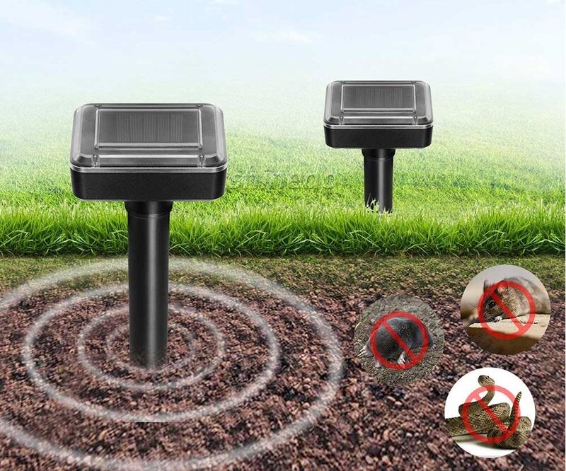 4 Pcs Mole Rat Repellent Solar Ultrasonic Repeller Garden Pest Deterrent Outdoor Ultrasonic Pest Repeller Trap Device