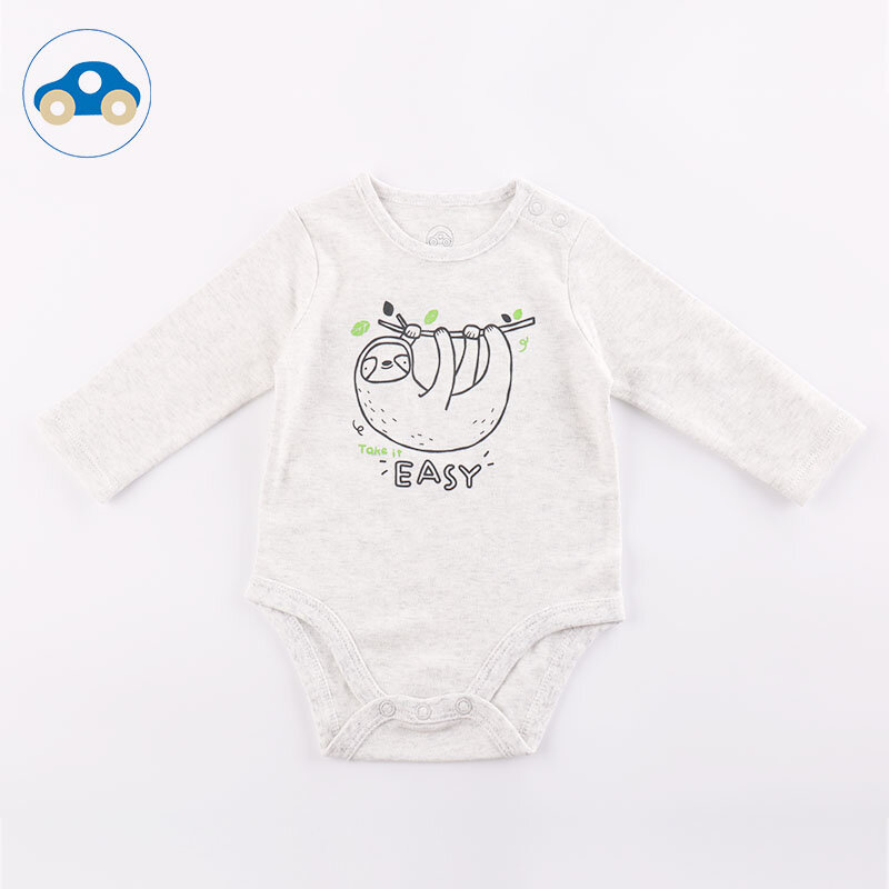 Baby's one piece clothes new boys and girls baby pure cotton triangle hatchcoat spring and autumn long sleeve outdoor clothes