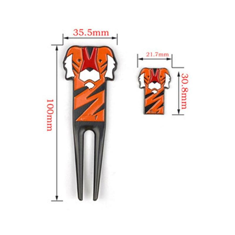Golf Grün Gabel Durable Anti-scratch-Zink-legierung Cartoon Tiger Muster Golf Pitch Reparateur Werkzeug für Golf Sport