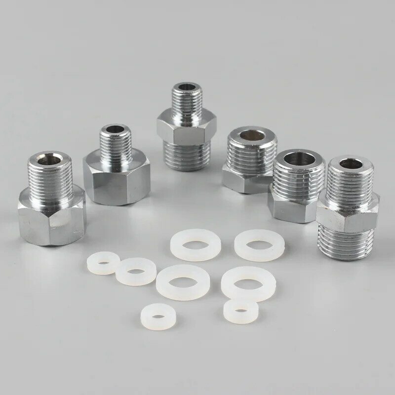 304 Stainless Steel G1/2'' To G3/8''&G1/4'' Thread  Garden Irrigation Connector Water Tap Adapter Water Tank Accessory Sealing