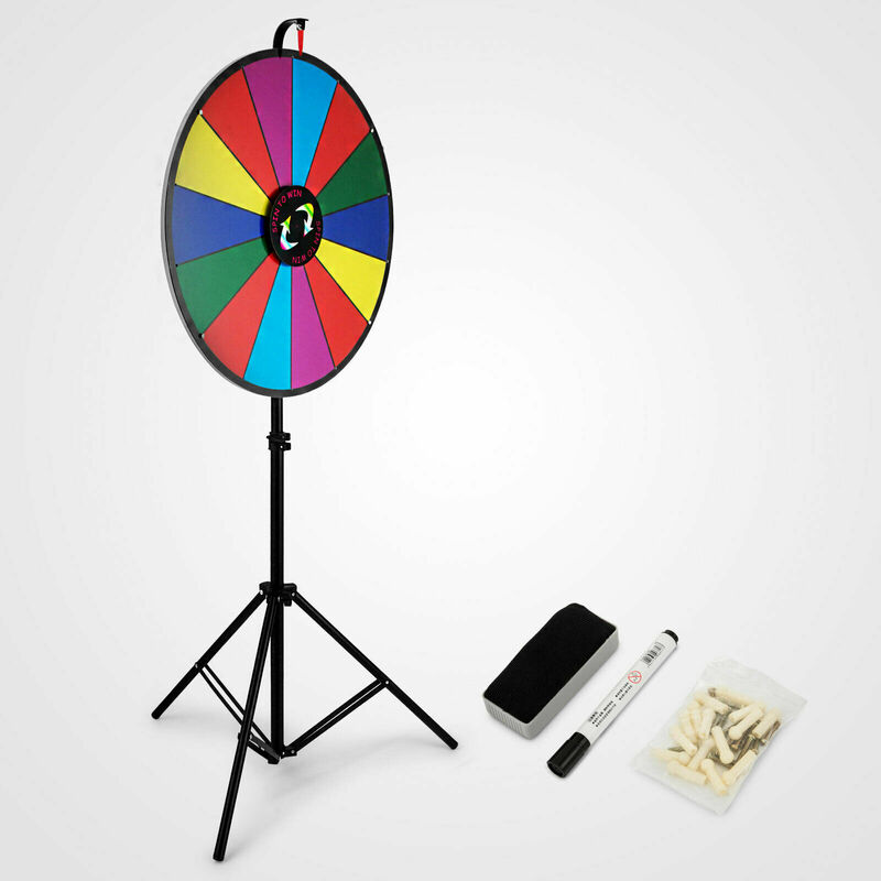 24 Cal Party nagroda koło edytowalne łatwe wymazywanie Spin Win Fortune Spinning Stand gra 60cm