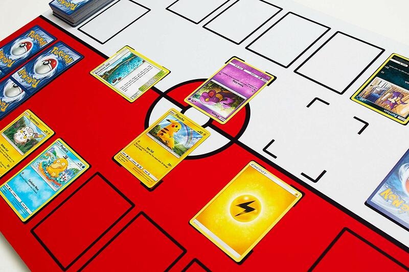 Luxo 2 jogador compatível pokemon estádio esteira placa de cartões de negociação jogo playmat 71*45cm crianças presente natal