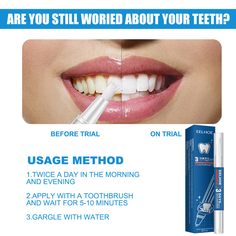 Stylo magique de blanchiment des dents naturel, Gel de nettoyage, élimine les taches, Plaque dentaire, outils d'hygiène buccale, 3ml