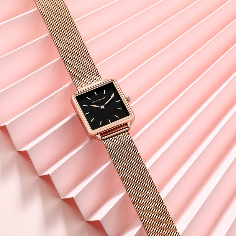 Hannah Martin Neue Mode Damen Uhr Luxus Marke Quarz Armbanduhr Frauen Uhren Geschenke Frauen Stahl Strap Uhr Reloj Mujer