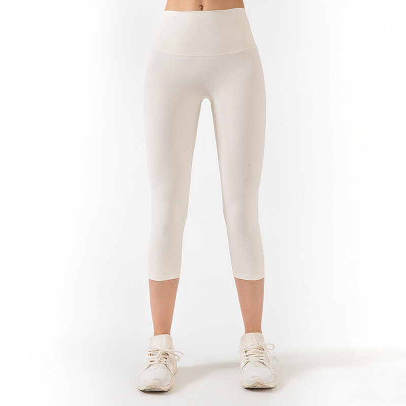 Alo-pantalones de Yoga para mujer, mallas elásticas recortadas de nailon para correr, Fitness, ejercicio, gimnasio, Yoga