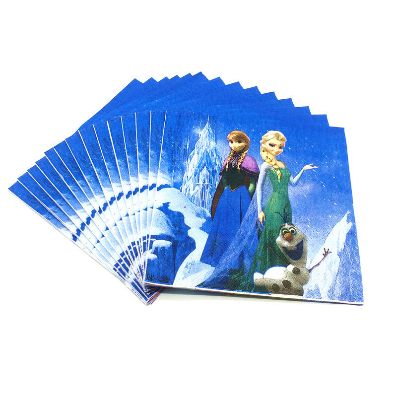 Cartoon Frozen Anna Elsa Theme Paper Disposable Tableware Sets Kid Birthday Party Cup Plate Napkin Tablecloth Decoration Supply