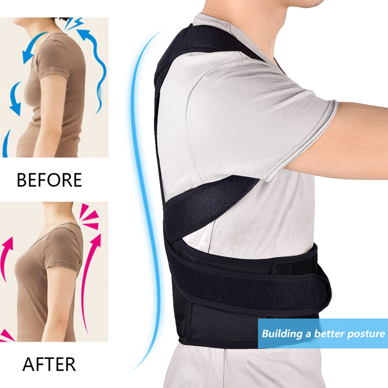 Cintura traseira corrector ajustável adulto correção cinto trainer cintura ombro lombar cinta coluna suporte cinto colete