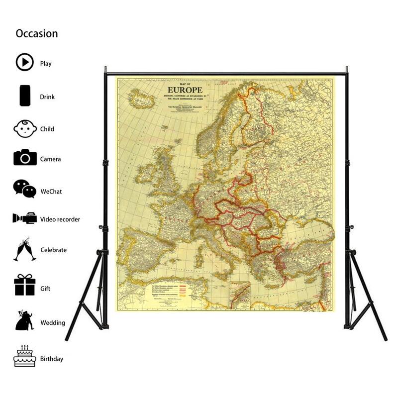 Водонепроницаемая картина-распылитель из нетканого материала, Карта Европы в 1920 г., Мирная конференция в Париже для настенных фотографий