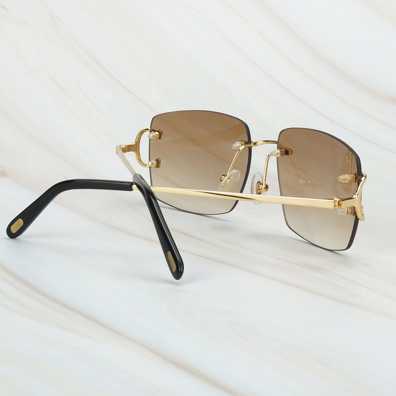 Rimless แว่นตากันแดดสุดหรูแว่นตา Carter กรอบแว่นตาสำหรับขับรถสแควร์ Oculos De Sol ผู้หญิง Designer อุปกรณ์เสริม
