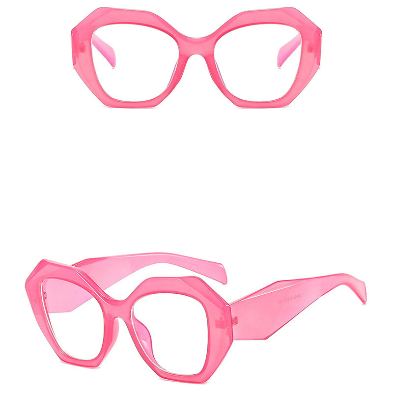 Anti-azul luz nova cor de doces polígono óculos quadrados para mulher vintage nova moda plástico claro computador óculos quadro