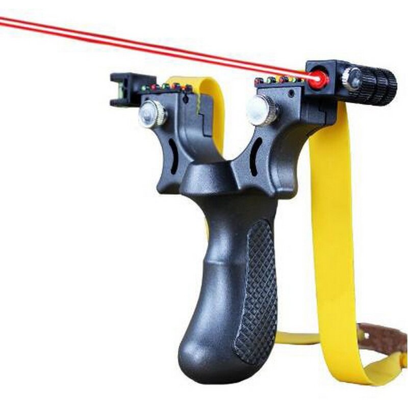 Infrared Aiming Slingshot with Flat Rubber Band Durable High Precision Aiming Slingshot for Outdoor Game, Hunting, Shooting VIP