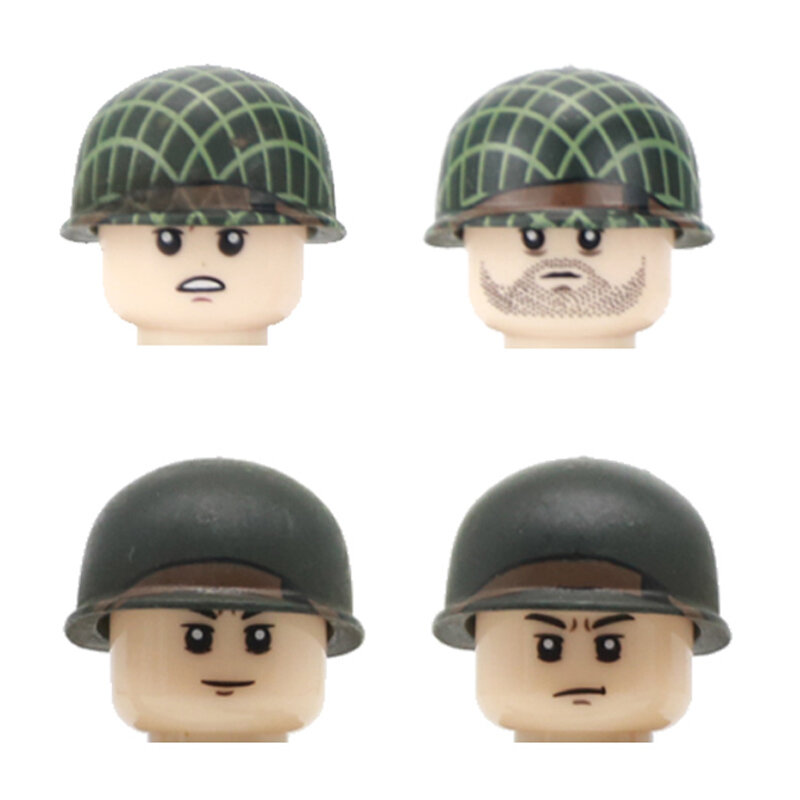 Ww2 militares soldados do exército figuras acessórios blocos de construção infantaria eua marinha corpo capacete arma armas peças tijolos crianças brinquedo