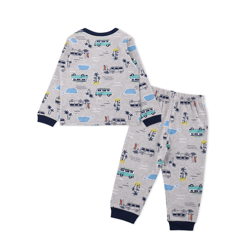 Ensemble pyjama en coton pour enfants, 2 pièces, haut à manches longues et pantalon, vêtements de nuit pour bébés, nouveau-né