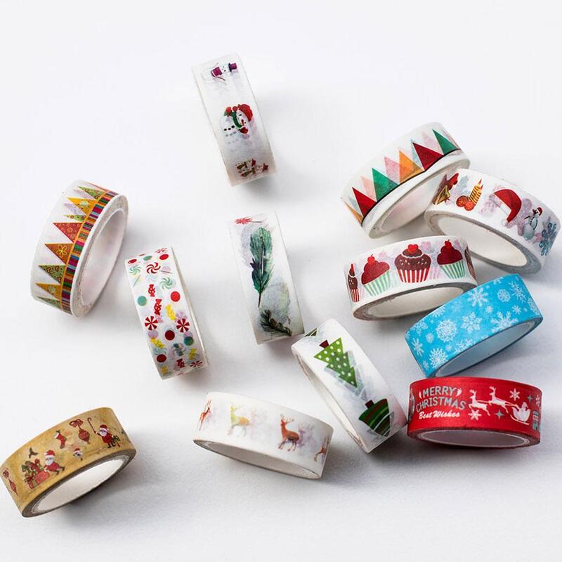 1 Piece Of Christmas Decoration Stationery Tape Kawaii Masking Tape Sticker Stationery Scrapbook School Supplies