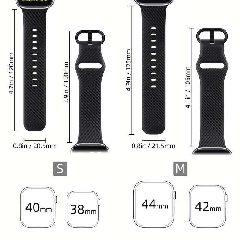 Pulseira de silicone macio para apple watch 5 e 44mm, correia esportiva para iwatch séries 5, 4, 40mm, 38mm e 42mm