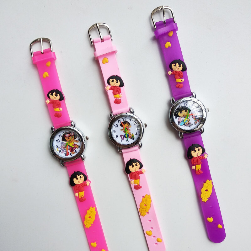 New Silicone Colored Strap Dora Kids Watches Girls Boys Party Gift Students Clock Children Quartz Electronic Watch for Kid Child