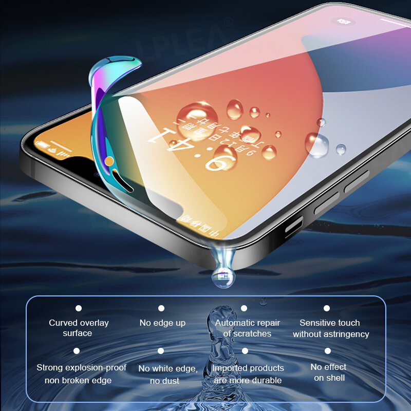 Protecteur d'écran pour iPhone 13 Pro Max 12, Film Hydrogel Transparent à couverture complète, pas en verre trempé