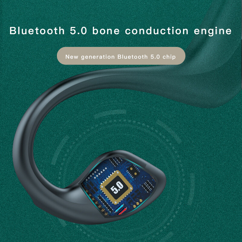Наушники G100 костной проводимости, беспроводные Bluetooth-наушники, стереонаушники, спортивная водонепроницаемая гарнитура с микрофоном