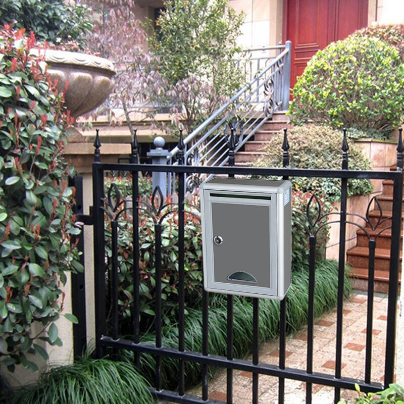 Buzón de seguridad de Metal para exteriores, buzón de seguridad, caja de sujección, periódico, correo, letras, decoración de jardín y balcón