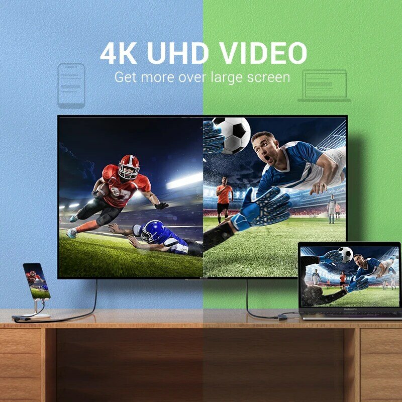 UGREEN-Cable USB tipo C a HDMI, adaptador 4K60HZ, Thunderbolt 3, divisor HDMI para MacBook Pro Air, iPad, Samsung S10/S9, Xiaomi
