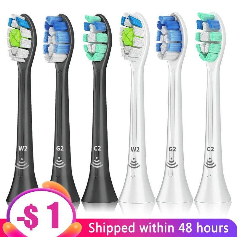 Cabeça de escova de reposição para escovas elétricas phillips sonicare, hx6064, controle de placas, para uso saudável em escovas de dentes elétricas, flexcare