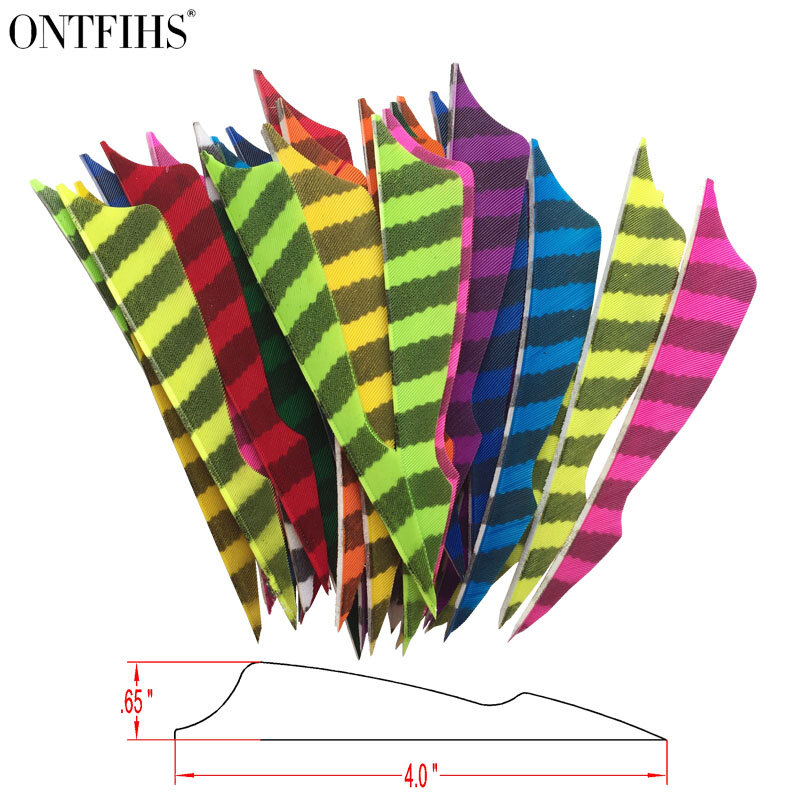 ONTFIHS – plumes de flèche de 4 pouces, 50 pièces, pour tir à l'arc, accessoires de flèches, plumes à rayures