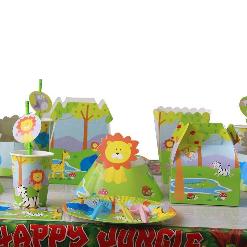 WEIGAO Jungle Party baner urodzinowy Garland liczba zwierząt cyfrowe balony pierwszy Baby Boy dekoracja urodzinowa dla dzieci