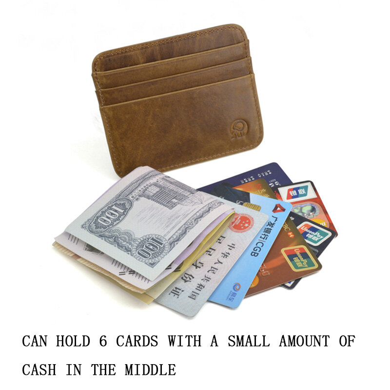 Genuine Leather Credit ID Card Holder Wallet Men Women Purse Money Case Driver's License Cover Cowhide Card Holder NR161