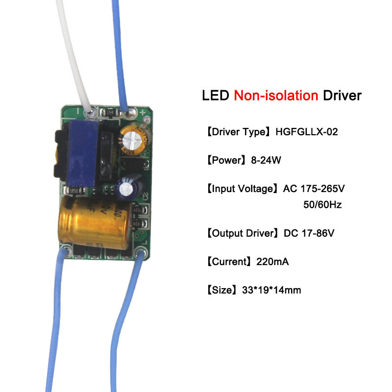 Transformateur d'éclairage 8-50W LED, entrée de pilote Non isolé AC220-265V, adaptateur d'alimentation à courant Constant lampes Led/projecteur 1 pièce