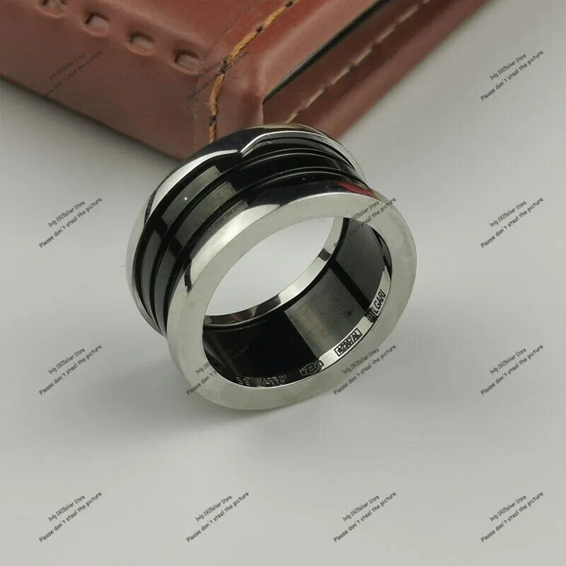 Anello in acciaio al titanio di marca originale per uomo e donna anello in ceramica nera bianca anello di lusso per gioielli di san valentino