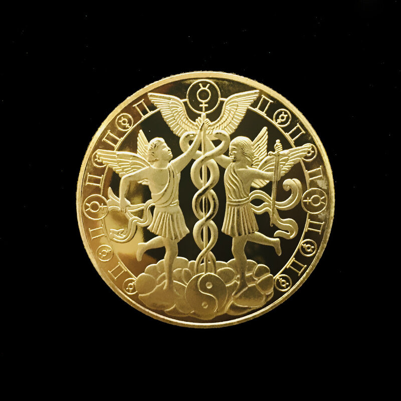 Золотые монеты на удачу с двенадцатью созвездиями Девы, Овен, драгоценностей, Водолей, Capricorn, Leo, Taurus, Pisces позолоченные монеты