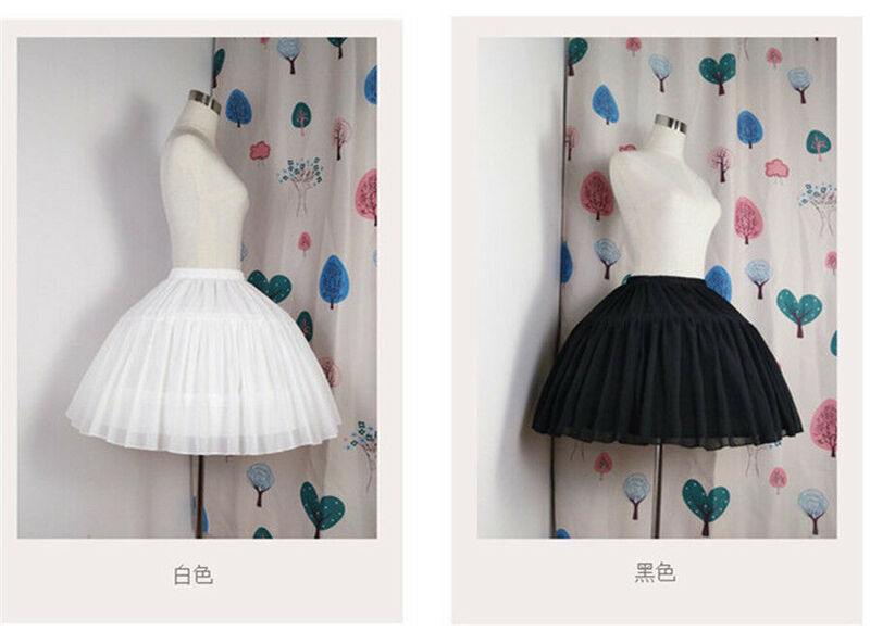 2 Hoop Lolita Girls Dress Petticoat Crinoline Hoop Bustle Skirt Pannier Skirt