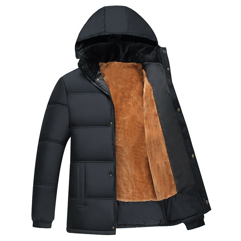 Winter Jacket Men 2020 Fashion Fur Hooded Male Parka Jacket Mens Solid Thick Jackets Cotton Coats Man Fleece Parkas Windbreake