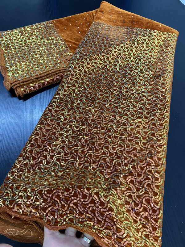 Tissu nigérian en dentelle africaine, velours de haute qualité avec paillettes, dentelle française, couture, 2020