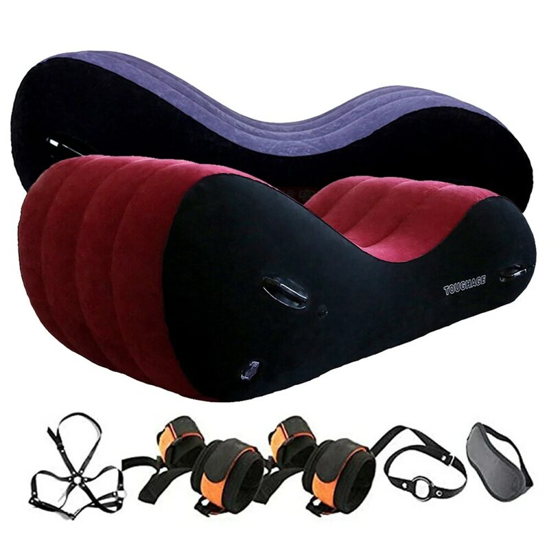 Cama de casal inflável sofá cama cadeira do sexo almofada sm acácia cadeira s-tipo posição cama casa ao ar livre adulto brinquedos do sexo kit