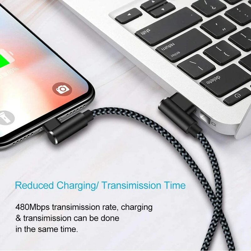 ANSEIP – câble USB 3A pour recharge rapide et transfert de données, cordon de chargeur pour téléphone iPhone 13/12/11/Pro/Max/6/7/8/5/Plus/X/XR/XS/SE et iPad