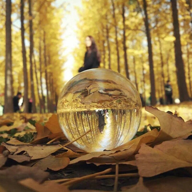 Bola de cristal lensball de vidro transparente, bola decorativa 100mm perfeito para fotografia, adereços para nova lente de cristal artificial