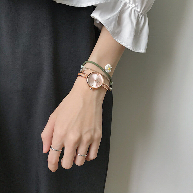 Moda de luxo feminino pulseira relógios qualidades minimalistas senhoras quartzo relógios de pulso ouro prata aço inoxidável mulher relógio