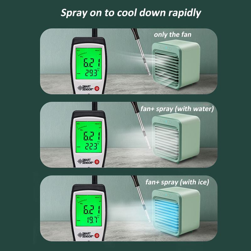 Mini USB แบบพกพา Cooling Desktop ความชื้นน้ำเครื่องใช้ในครัวเรือน3ความเร็วพัดลมระบายความร้อนเครื่องปรับ...