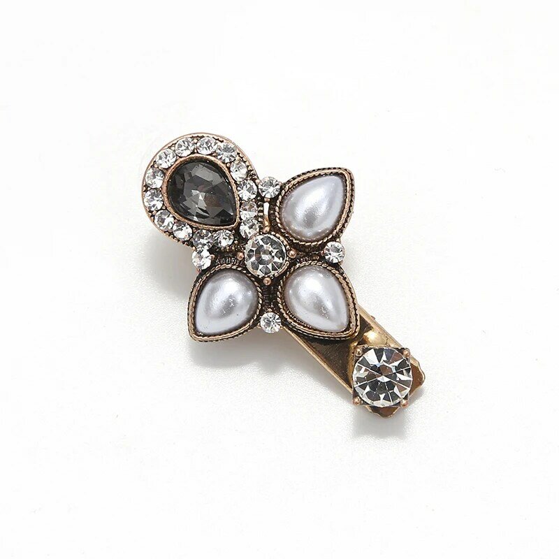 South Korea Internet Celebrity Vintage Pearl Flower Barrettes Adult Female Hairpin Simple Hair Clip Bang Clip Edge Clamp of Clip