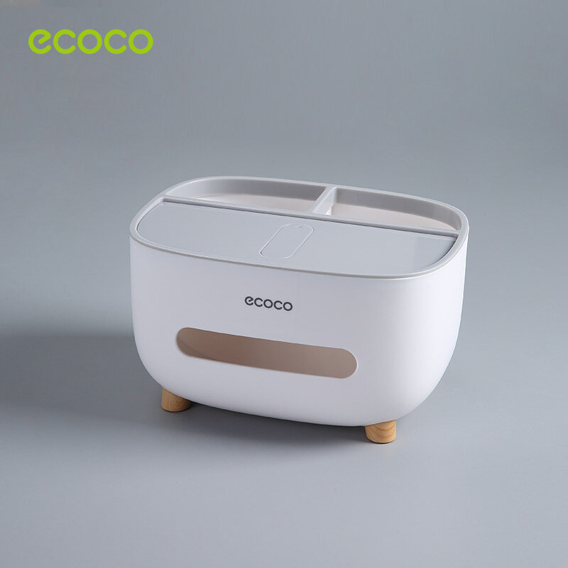 Ecoco حامل مناديل المنزلية غرفة المعيشة غرفة الطعام الإبداعية جميل بسيط متعدد الوظائف التحكم عن بعد تخزين الأنسجة صندوق