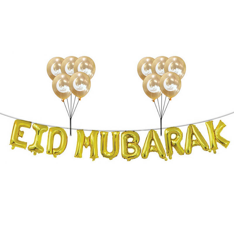1 conjunto eid mubarak balão da folha com 10 polegada lua bolo ramadan mubarak látex balões muçulmanos islâmicos decorações eid fontes de festa