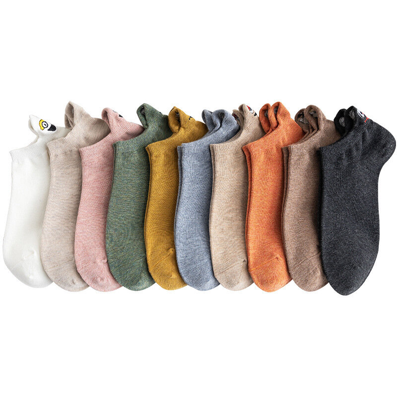 1 par de meias com boca rasa coreana meias com rosto sorridente bordado meias engraçadas para casal meias engraçadas meias masculinas e femininas